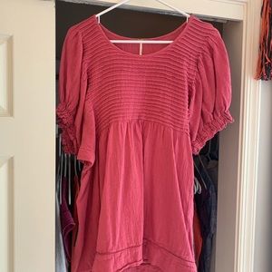Free People Pink Blouse Top/ Tunic XS